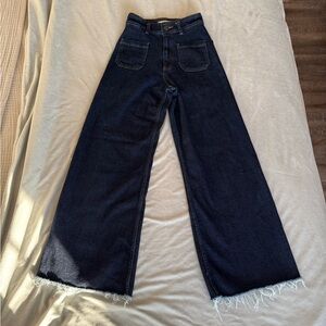 Zara Wide-Leg Dark Blue Jeans